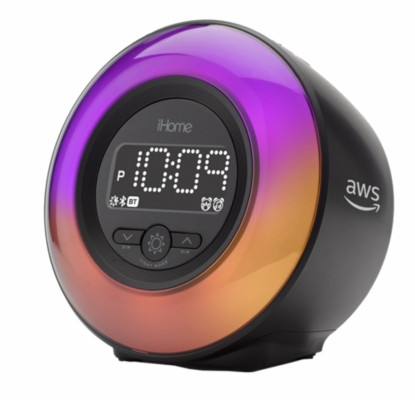 iHome Powerclock Glow Bluetooth Color Changing Alarm Clock 